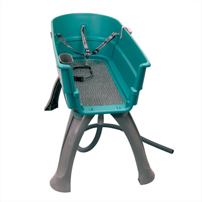 Booster Bath Elevated Pet Bathing Large Teal Steps Combo