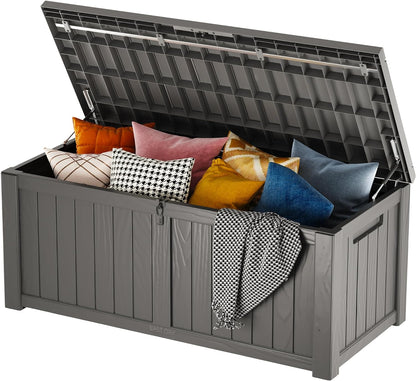 230 Gallon Deck Box, Outdoor Storage Box with Padlock